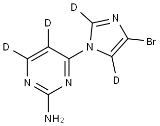 4-(4-bromo-1H-imidazol-1-yl-2,5-d2)pyrimidin-5,6-d2-2-amine Struktur