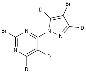 2-bromo-4-(4-bromo-1H-pyrazol-1-yl-3,5-d2)pyrimidine-5,6-d2 Struktur