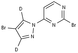 2-bromo-4-(4-bromo-1H-pyrazol-1-yl-3,5-d2)pyrimidine Struktur