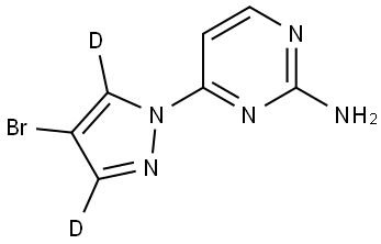 4-(4-bromo-1H-pyrazol-1-yl-3,5-d2)pyrimidin-2-amine Struktur