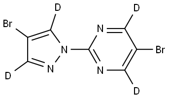 5-bromo-2-(4-bromo-1H-pyrazol-1-yl-3,5-d2)pyrimidine-4,6-d2 Struktur