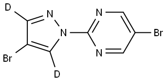 5-bromo-2-(4-bromo-1H-pyrazol-1-yl-3,5-d2)pyrimidine Struktur