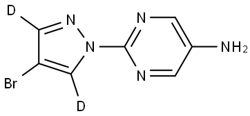 2-(4-bromo-1H-pyrazol-1-yl-3,5-d2)pyrimidin-5-amine Struktur