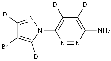 6-(4-bromo-1H-pyrazol-1-yl-3,5-d2)pyridazin-4,5-d2-3-amine Struktur