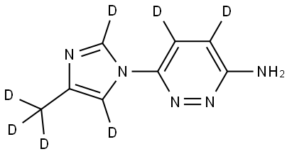 6-(4-(methyl-d3)-1H-imidazol-1-yl-2,5-d2)pyridazin-4,5-d2-3-amine Struktur