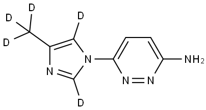 6-(4-(methyl-d3)-1H-imidazol-1-yl-2,5-d2)pyridazin-3-amine Struktur