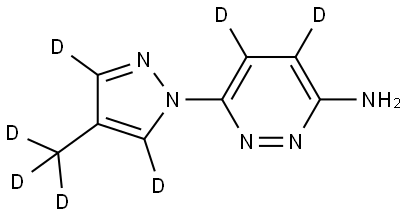 6-(4-(methyl-d3)-1H-pyrazol-1-yl-3,5-d2)pyridazin-4,5-d2-3-amine Struktur