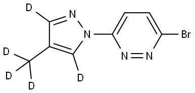 3-bromo-6-(4-(methyl-d3)-1H-pyrazol-1-yl-3,5-d2)pyridazine Struktur