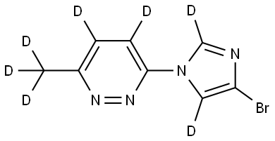 3-(4-bromo-1H-imidazol-1-yl-2,5-d2)-6-(methyl-d3)pyridazine-4,5-d2 Struktur