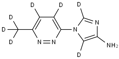 1-(6-(methyl-d3)pyridazin-3-yl-4,5-d2)-1H-imidazol-2,5-d2-4-amine Struktur