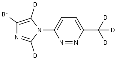 3-(4-bromo-1H-imidazol-1-yl-2,5-d2)-6-(methyl-d3)pyridazine Struktur