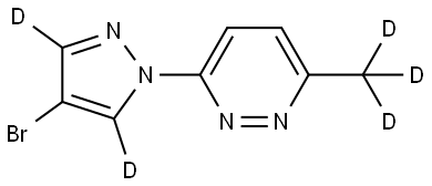 3-(4-bromo-1H-pyrazol-1-yl-3,5-d2)-6-(methyl-d3)pyridazine Struktur