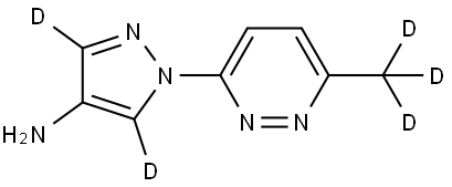 1-(6-(methyl-d3)pyridazin-3-yl)-1H-pyrazol-3,5-d2-4-amine Struktur