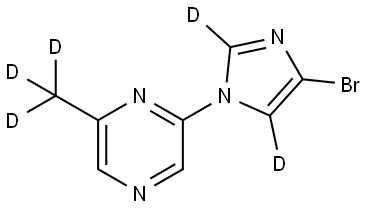 2-(4-bromo-1H-imidazol-1-yl-2,5-d2)-6-(methyl-d3)pyrazine Struktur