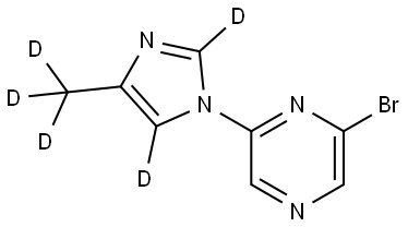 2-bromo-6-(4-(methyl-d3)-1H-imidazol-1-yl-2,5-d2)pyrazine Struktur