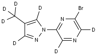 2-bromo-6-(4-(methyl-d3)-1H-pyrazol-1-yl-3,5-d2)pyrazine-3,5-d2 Struktur