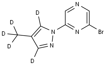 2-bromo-6-(4-(methyl-d3)-1H-pyrazol-1-yl-3,5-d2)pyrazine Struktur