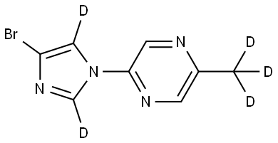 2-(4-bromo-1H-imidazol-1-yl-2,5-d2)-5-(methyl-d3)pyrazine Struktur