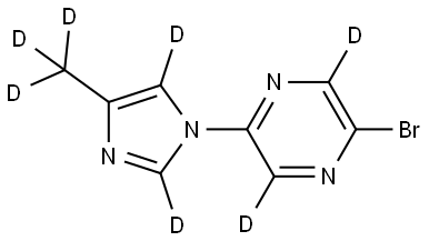 2-bromo-5-(4-(methyl-d3)-1H-imidazol-1-yl-2,5-d2)pyrazine-3,6-d2 Struktur