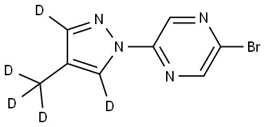 2-bromo-5-(4-(methyl-d3)-1H-pyrazol-1-yl-3,5-d2)pyrazine Struktur