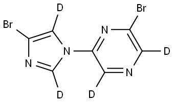 2-bromo-6-(4-bromo-1H-imidazol-1-yl-2,5-d2)pyrazine-3,5-d2 Struktur