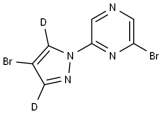 2-bromo-6-(4-bromo-1H-pyrazol-1-yl-3,5-d2)pyrazine Struktur