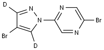 2-bromo-5-(4-bromo-1H-pyrazol-1-yl-3,5-d2)pyrazine Struktur