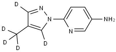 6-(4-(methyl-d3)-1H-pyrazol-1-yl-3,5-d2)pyridin-3-amine Struktur