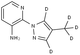 2-(4-(methyl-d3)-1H-pyrazol-1-yl-3,5-d2)pyridin-3-amine Struktur