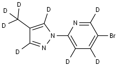 5-bromo-2-(4-(methyl-d3)-1H-pyrazol-1-yl-3,5-d2)pyridine-3,4,6-d3 Struktur