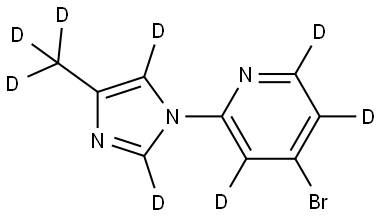 4-bromo-2-(4-(methyl-d3)-1H-imidazol-1-yl-2,5-d2)pyridine-3,5,6-d3 Struktur