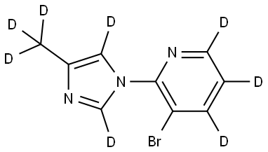 3-bromo-2-(4-(methyl-d3)-1H-imidazol-1-yl-2,5-d2)pyridine-4,5,6-d3 Struktur