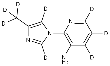 2-(4-(methyl-d3)-1H-imidazol-1-yl-2,5-d2)pyridin-4,5,6-d3-3-amine Struktur