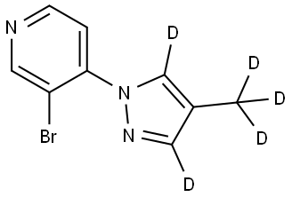 3-bromo-4-(4-(methyl-d3)-1H-pyrazol-1-yl-3,5-d2)pyridine Struktur