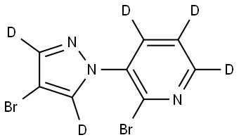 2-bromo-3-(4-bromo-1H-pyrazol-1-yl-3,5-d2)pyridine-4,5,6-d3 Struktur