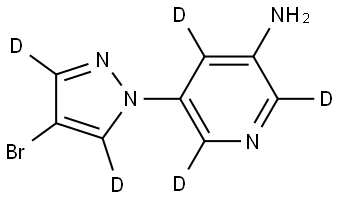 5-(4-bromo-1H-pyrazol-1-yl-3,5-d2)pyridin-2,4,6-d3-3-amine Struktur