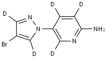 5-(4-bromo-1H-pyrazol-1-yl-3,5-d2)pyridin-3,4,6-d3-2-amine Struktur