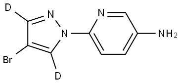 6-(4-bromo-1H-pyrazol-1-yl-3,5-d2)pyridin-3-amine Struktur