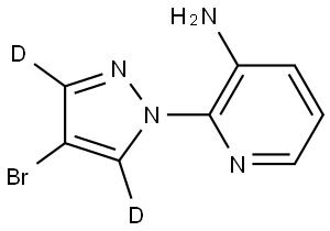 2-(4-bromo-1H-pyrazol-1-yl-3,5-d2)pyridin-3-amine Struktur