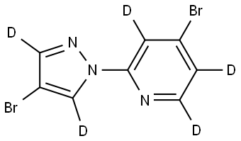 4-bromo-2-(4-bromo-1H-pyrazol-1-yl-3,5-d2)pyridine-3,5,6-d3 Struktur