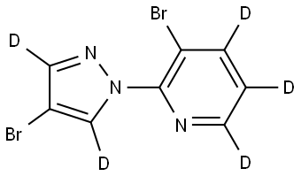 3-bromo-2-(4-bromo-1H-pyrazol-1-yl-3,5-d2)pyridine-4,5,6-d3 Struktur