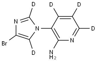 3-(4-bromo-1H-imidazol-1-yl-2,5-d2)pyridin-4,5,6-d3-2-amine Struktur