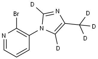 2-bromo-3-(4-(methyl-d3)-1H-imidazol-1-yl-2,5-d2)pyridine Struktur