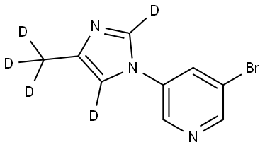 3-bromo-5-(4-(methyl-d3)-1H-imidazol-1-yl-2,5-d2)pyridine Struktur