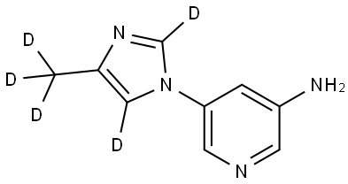 5-(4-(methyl-d3)-1H-imidazol-1-yl-2,5-d2)pyridin-3-amine Struktur