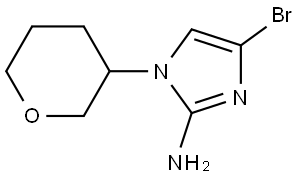 4-bromo-1-(tetrahydro-2H-pyran-3-yl)-1H-imidazol-2-amine Struktur