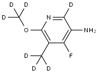 4-fluoro-6-(methoxy-d3)-5-(methyl-d3)pyridin-2-d-3-amine Struktur