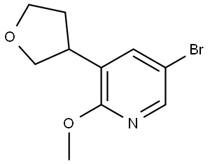 5-bromo-2-methoxy-3-(tetrahydrofuran-3-yl)pyridine Struktur