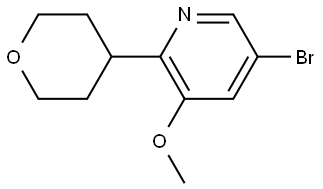 5-bromo-3-methoxy-2-(tetrahydro-2H-pyran-4-yl)pyridine Struktur