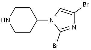 4-(2,4-dibromo-1H-imidazol-1-yl)piperidine Struktur